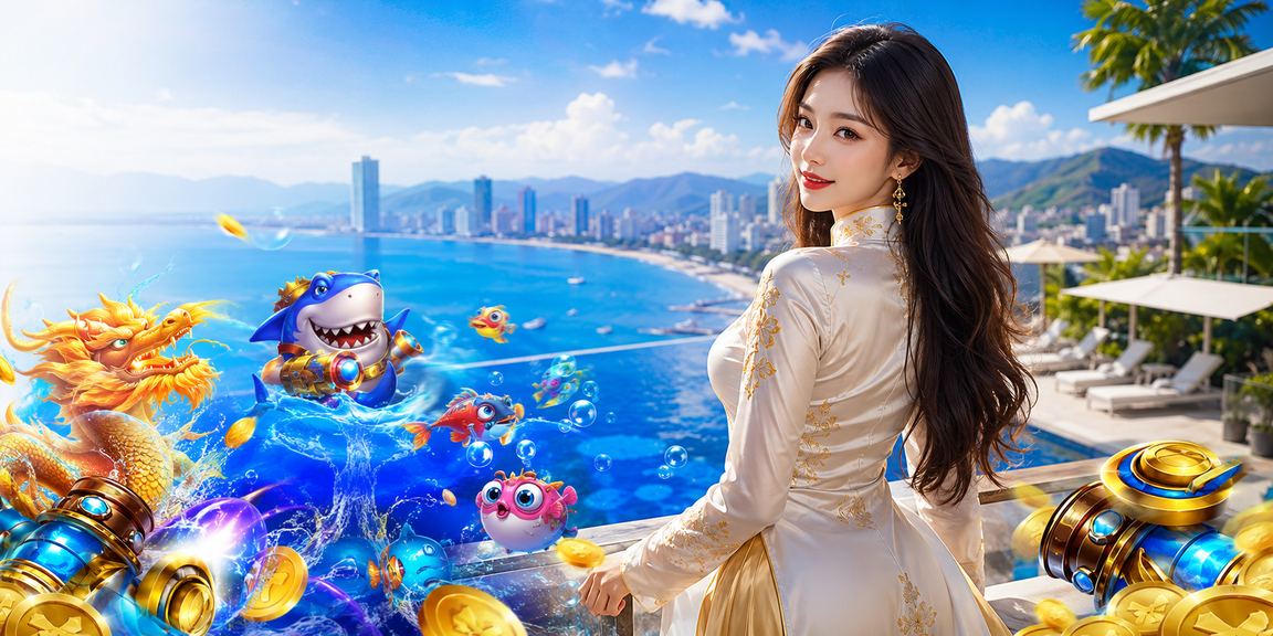 Người chơi bắn cá mặc áo dài tại bờ biển Nha Trang trong không khí lễ hội